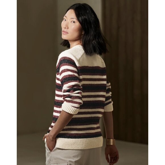 Banana Republic Women sweater pullover Large stripped crew ribbed neck New - Picture 2 of 12